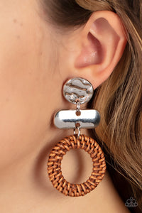 Paparazzi Woven Whimsicality - Brown Earrings