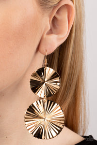 Paparazzi In Your Wildest FAN-tasy - Gold Earrings