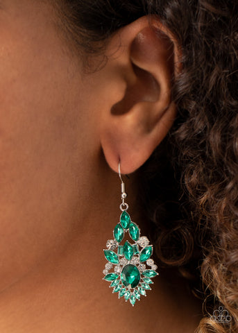 Paparazzi Ice Castle Couture - Green Earrings