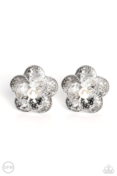 Paparazzi Miami Magic - White Clip On Earrings