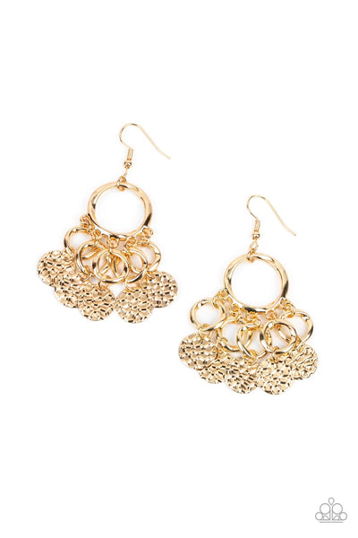 Paparazzi Partners in CHIME Gold Earrings