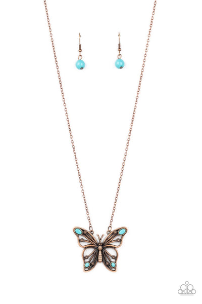 Paparazzi Badlands Butterfly - Copper Butterfly Earrings