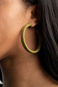 Paparazzi Suede Parade - Green Earrings