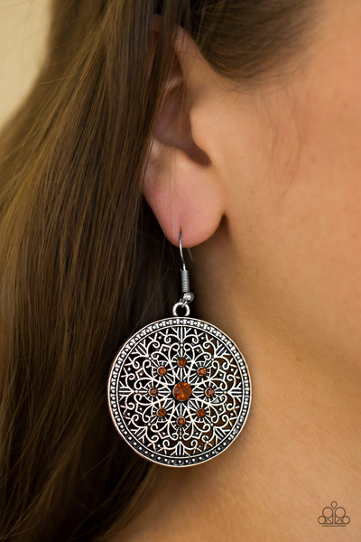 Paparazzi Catch A Chill - Brown Earrings
