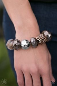 Paparazzi All Cozied Up Brown and Copper Blockbuster Bracelet