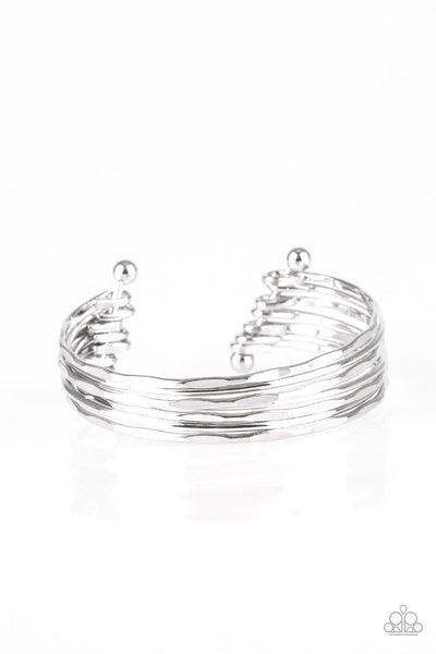 Paparazzi Timelessly Textured - Silver Bracelet