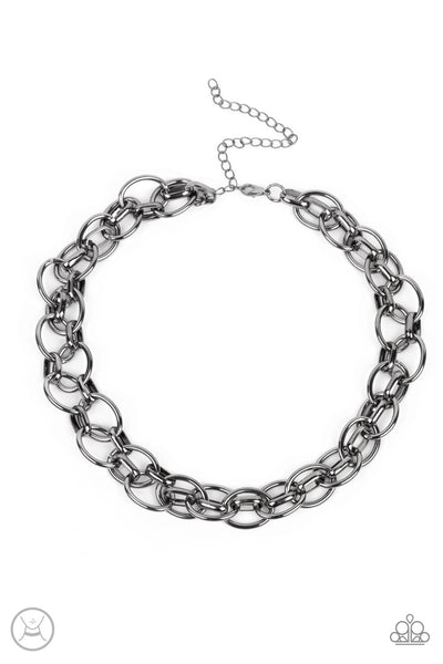 Paparazzi Tough Crowd - Black Choker Necklace