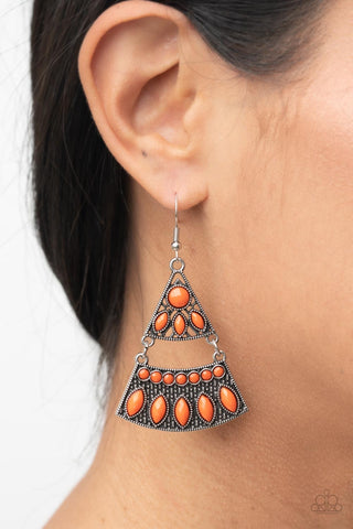 Paparazzi Desert Fiesta Orange Earrings