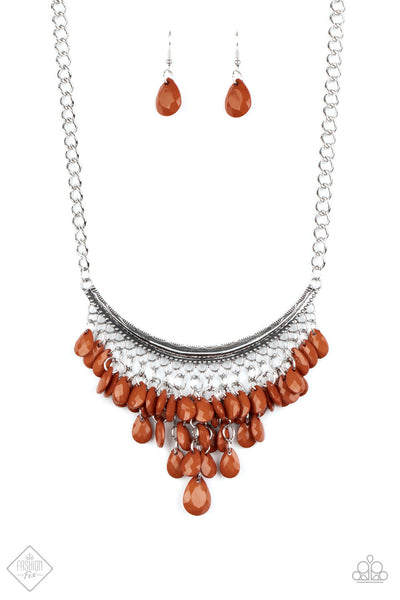 Paparazzi Rio Rainfall August Fashion Fix - Brown Necklace