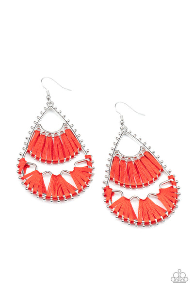 Paparazzi Samba Scene - Red Earrings