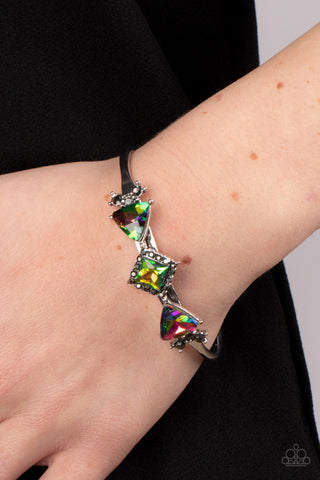 Paparazzi Strategic Sparkle - Multi Oil Spill Cuff Bracelet