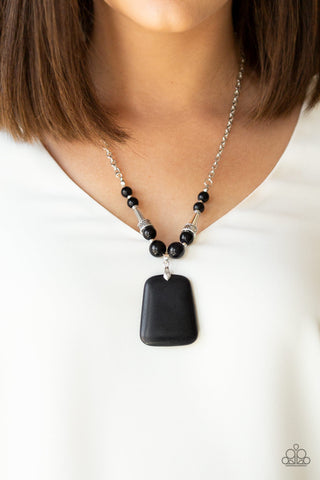 Paparazzi Sandstone Oasis - Black Necklace