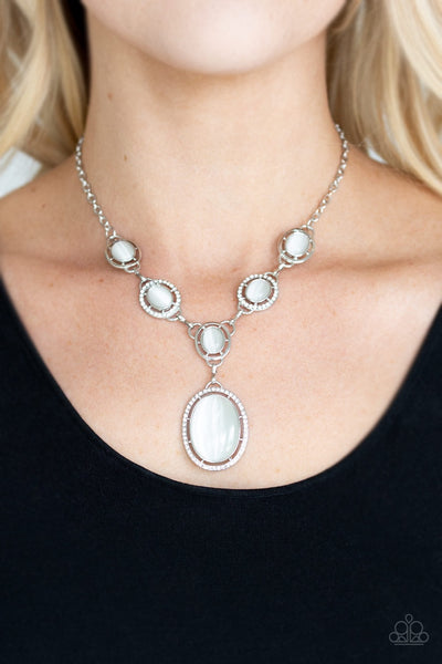 Paparazzi Metro Medallion - White Necklace