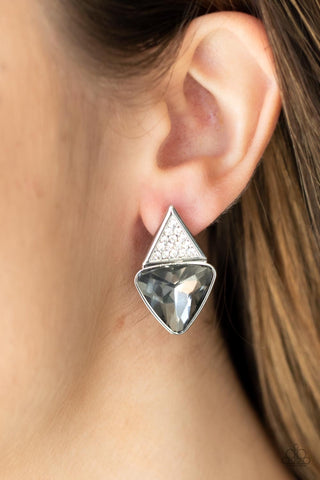 Paparazzi Risky Razzle - Silver Earrings