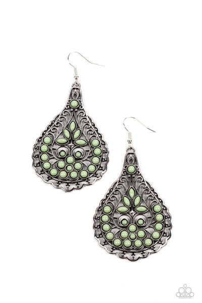 Paparazzi Botanical Beauty - Green Earrings