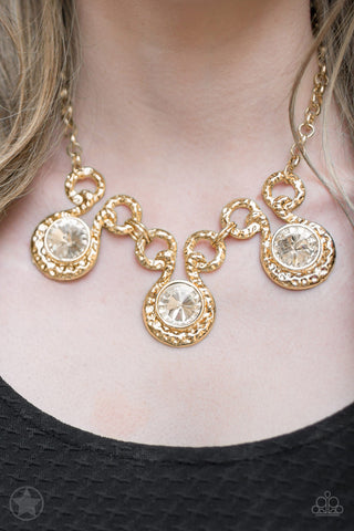 Paparazzi Hypnotized - Gold Blockbuster necklace