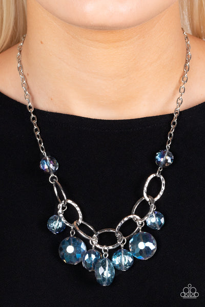 Paparazzi Rhinestone River - Blue Necklace