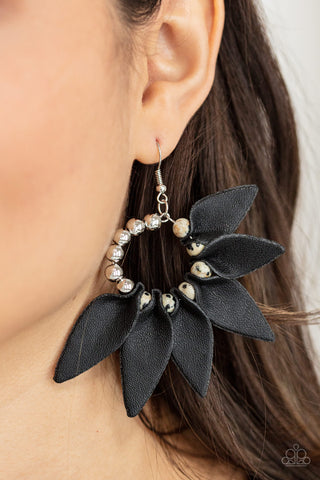 Paparazzi Flower Child Fever - Black Earrings