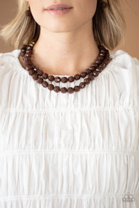 Paparazzi Greco Getaway - Brown Necklace