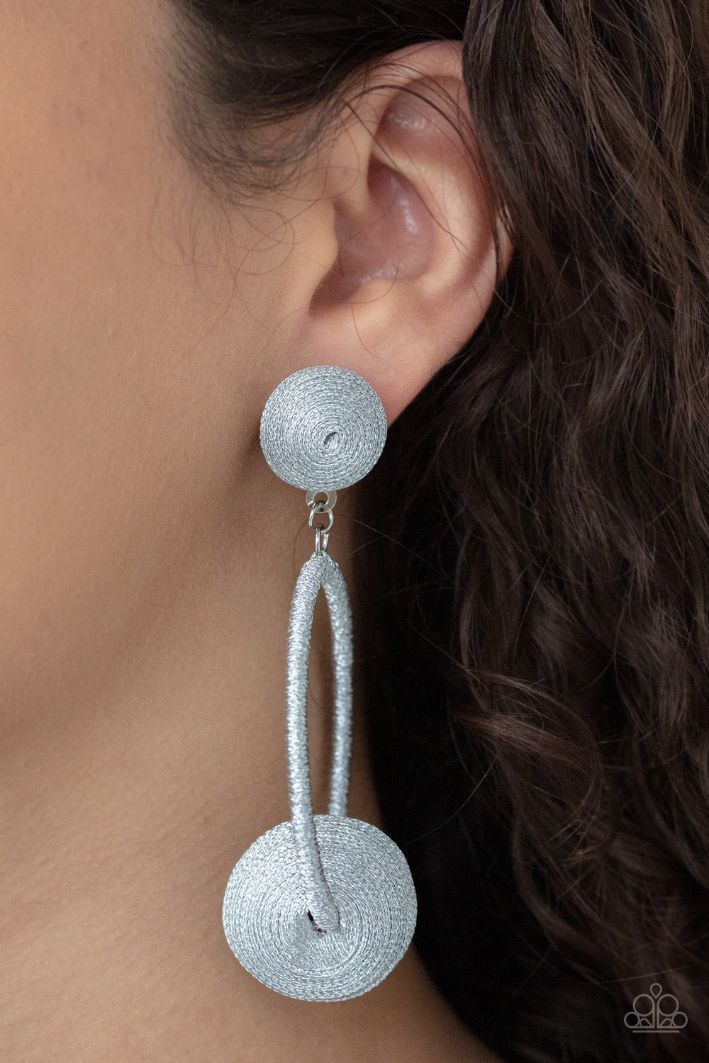 Paparazzi Social Sphere Silver Earrings
