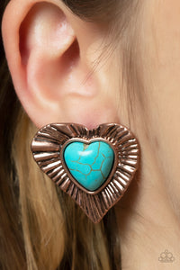 Rustic Romance - Copper Heart Earrings