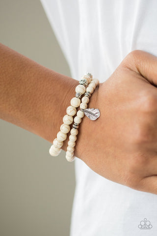 Paparazzi Desert Dove - White Bracelet