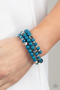 Paparazzi Vibrant Verve - Blue Coiled Bracelet