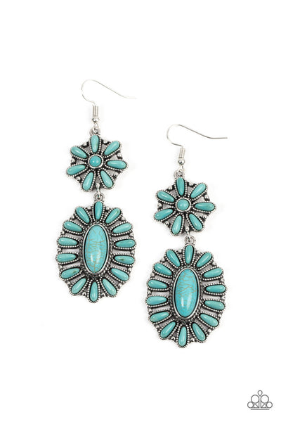 Paparazzi Richly Rustler - Blue Earrings