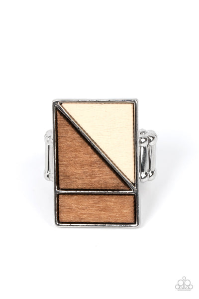 Paparazzi Happily EVERGREEN After - Brown Wooden Ring