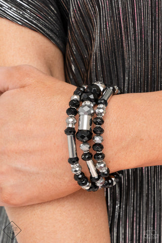 Paparazzi Dynamic Dazzle - Black Bracelet January Fashion Fix 2022