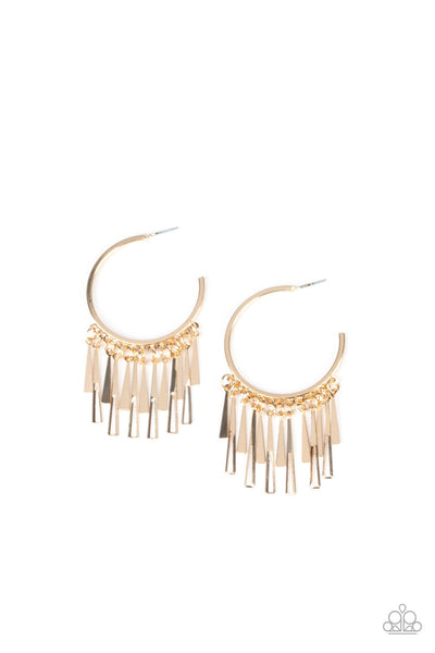 Paparazzi Bring the Noise Gold Earrings