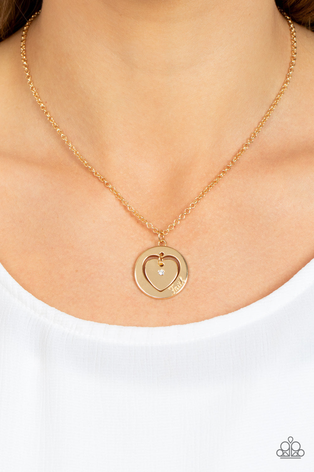 Paparazzi Heart Full of Faith - Gold Heart Necklace