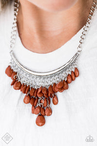 Paparazzi Rio Rainfall August Fashion Fix - Brown Necklace