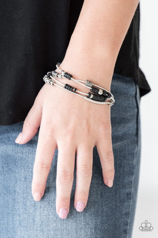 Paparazzi Tribal Spunk - Black Bracelet