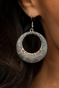 Paparazzi Adobe Dusk - Orange Earrings