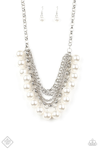 Paparazzi One-Way WALL STREET White Pearl Necklace