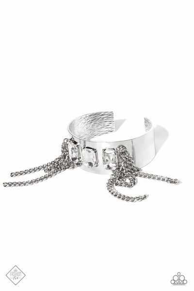 Paparazzi CHAIN Showers - White Cuff Bracelet