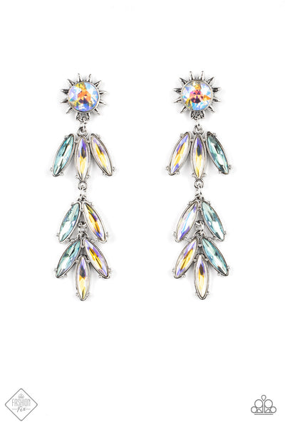 Paparazzi Space Age Sparkle - Multi Iridescent Fashion Fix Earrings