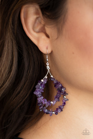 Paparazzi Canyon Rock Art Purple Earrings