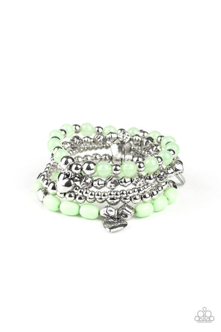 Paparazzi No CHARM Done - Green  Bracelet