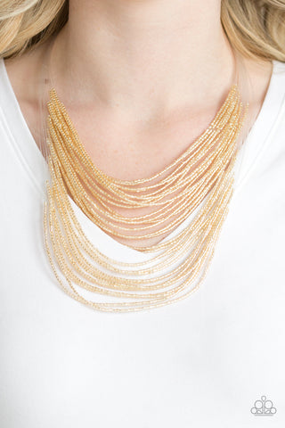 Paparazzi Catwalk Queen - Gold Seed Bead Necklace