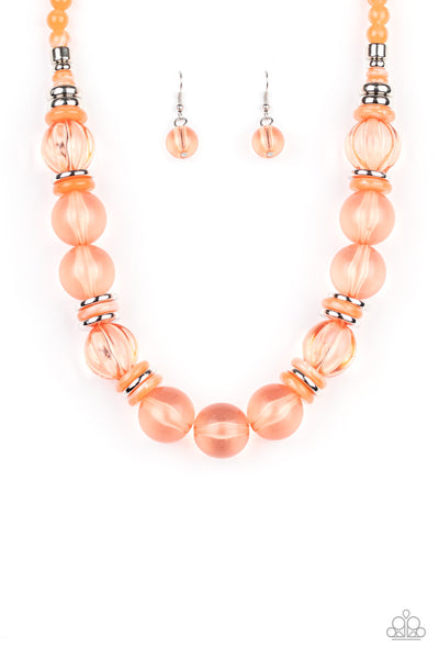 Paparazzi Bubbly Beauty Orange Necklace