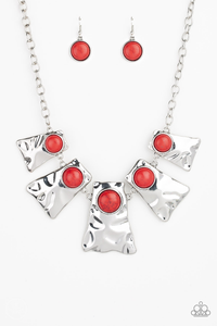 Paparazzi Cougar - Red Necklace