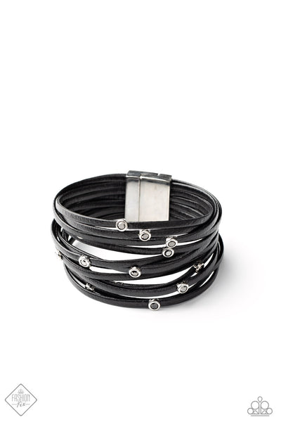 Paparazzi Fearlessly Layered - Black Bracelet