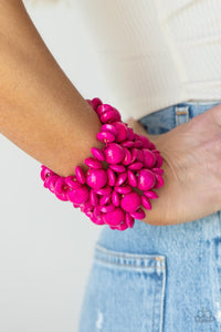 Paparazzi Island Mixer Pink Wooden Bracelet