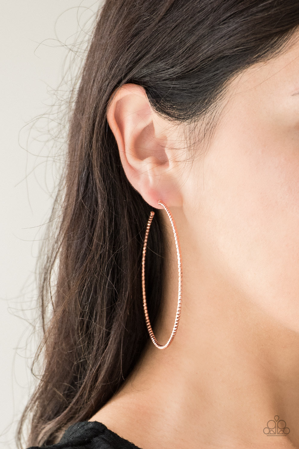 Paparazzi Hooked On Hoops - Copper Earrings