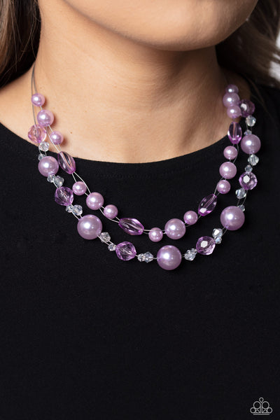 Paparazzi Parisian Pearls - Purple Necklace