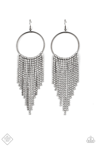 Paparazzi Streamlined Shimmer - Black Earrings