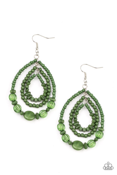 Paparazzi Prana Party Green Earrings