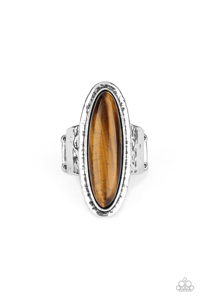 Paparazzi Stone Mystic - Brown Ring